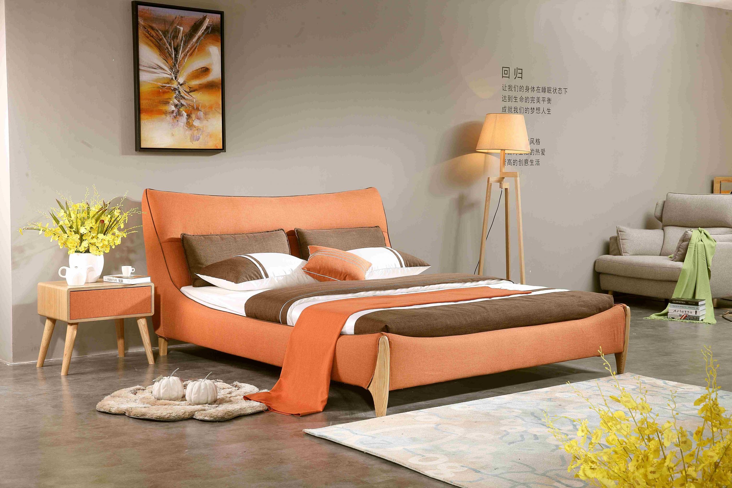 A8831-high quality upholstered fabric bed made by china luxury and modern furniture factory and company-furbyme