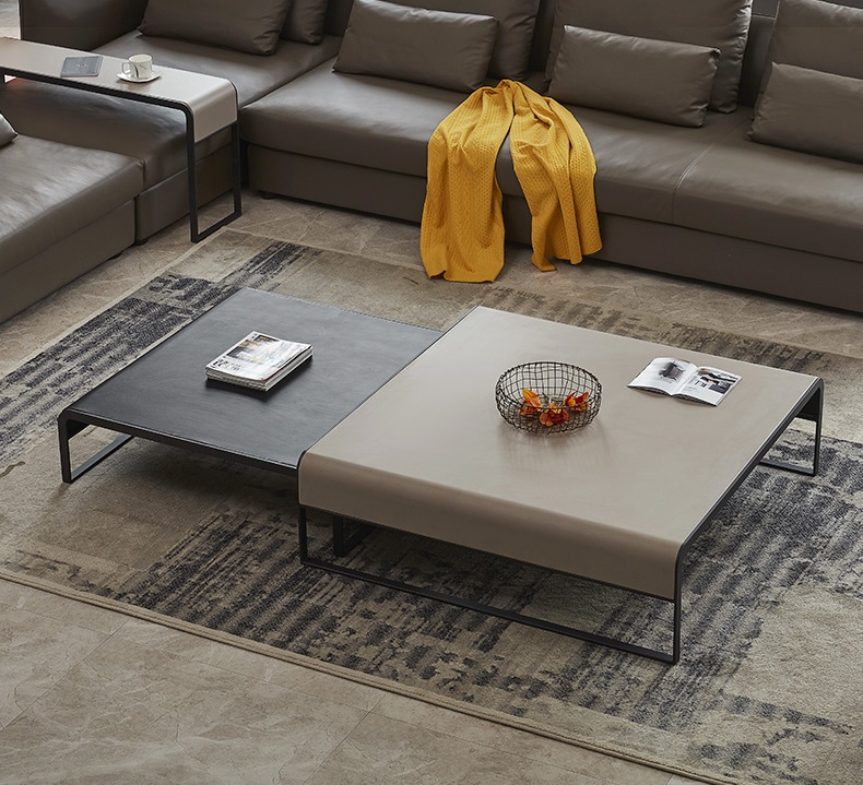 Metal Coffee Table, Leather Coffe Table