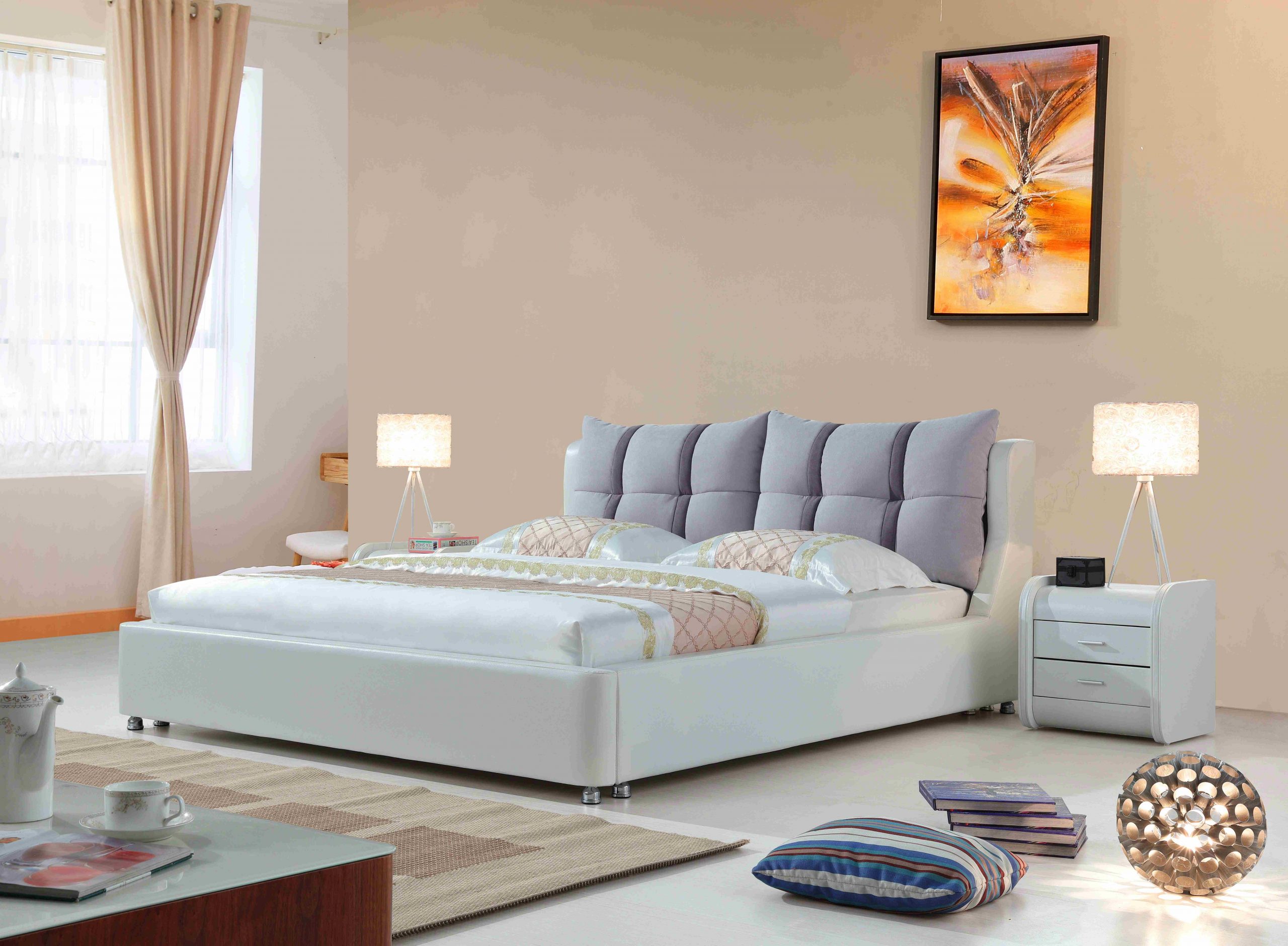 A8823-high quality upholstered fabric bed made by china luxury and modern furniture factory and company-furbyme