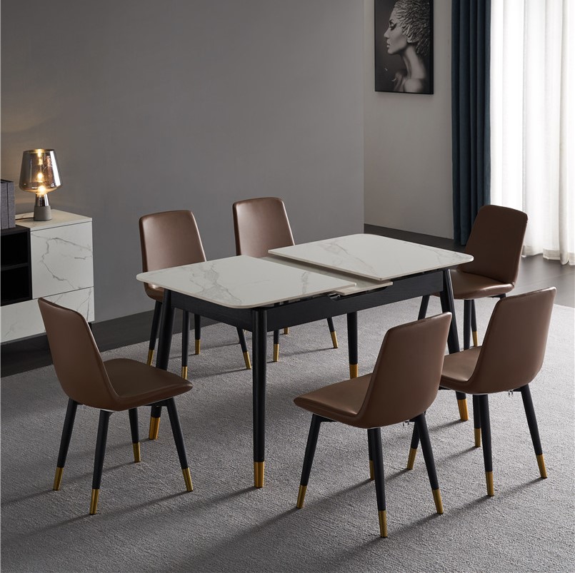 505china modern luxury home furniture wood sintered stone mable top expandable dining table supplier manufacturer factory company-furbyme (6)