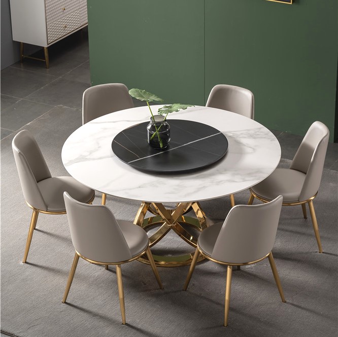 888-china modern luxury home furniture metal sintered stone mable top kitchen round dining table supplier manufacturer factory company-furbyme (1)