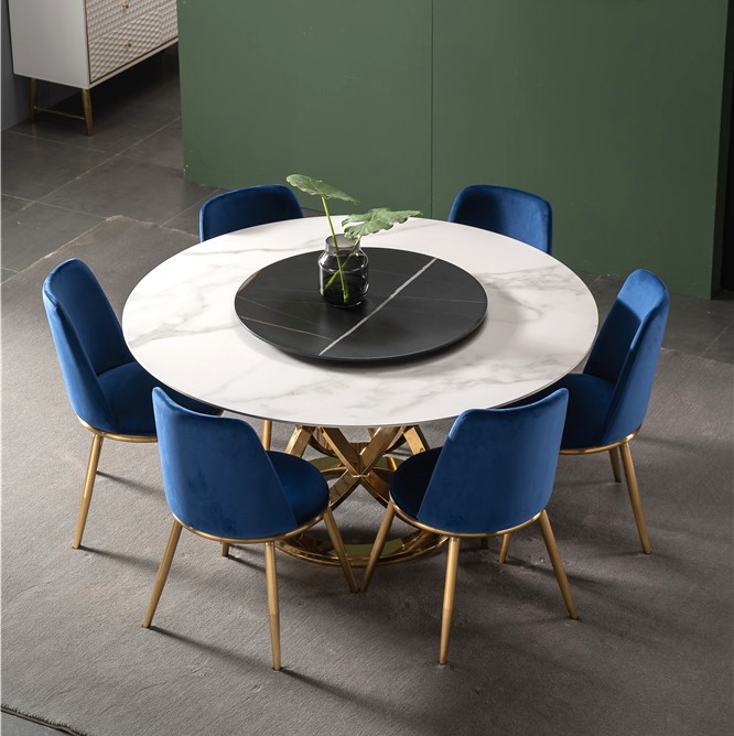 888-china modern luxury home furniture metal sintered stone mable top kitchen round dining table supplier manufacturer factory company-furbyme (1)