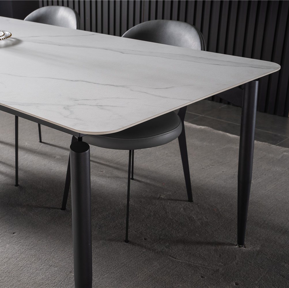 dkf739-china modern luxury home furniture metal slate mable top kitchen dining table supplier manufacturer factory company-furbyme (3)