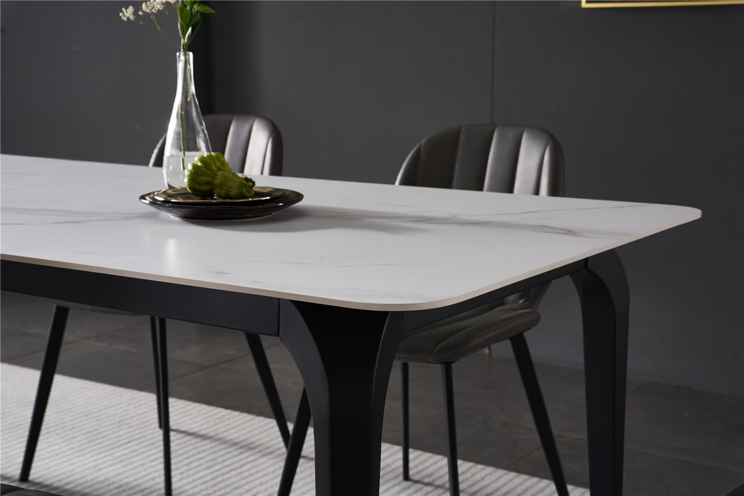 dkf768-china modern luxury home furniture metal slate mable top kitchen dining table supplier manufacturer factory company-furbyme (6)