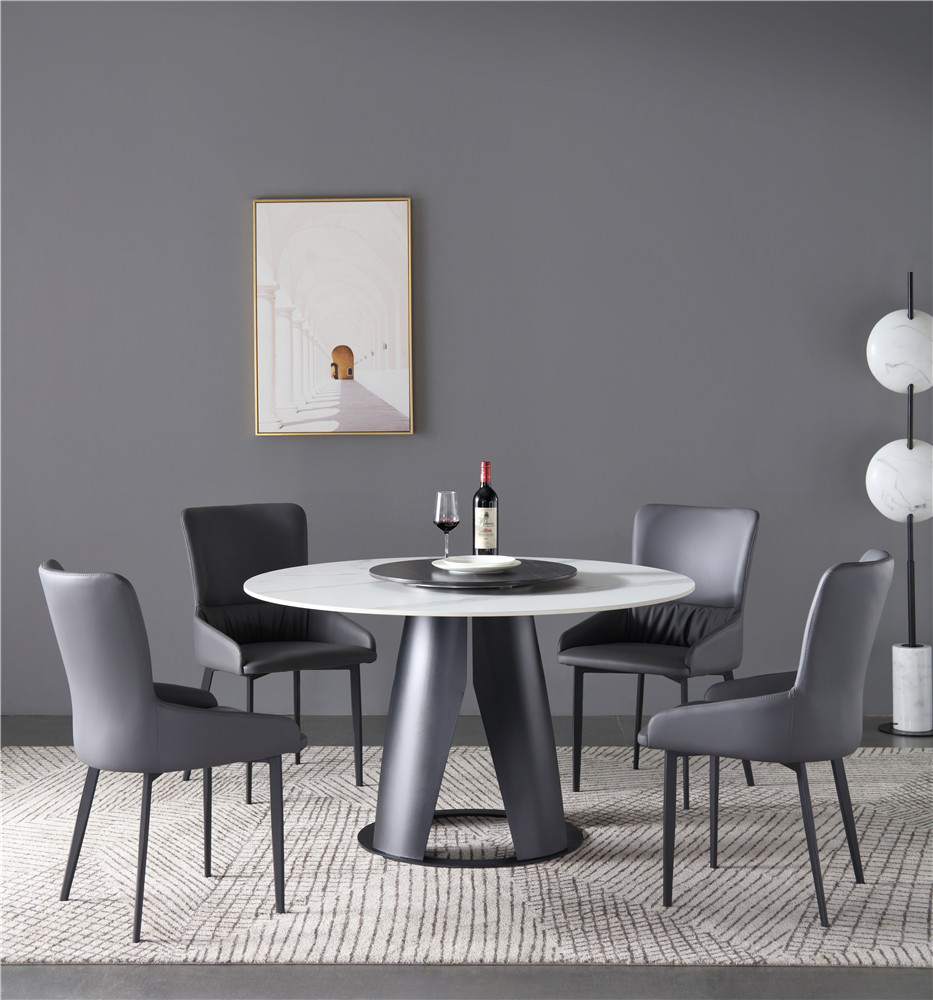 dkf801-china modern luxury home furniture metal slate mable top kitchen round dining table supplier manufacturer factory company-furbyme (2)