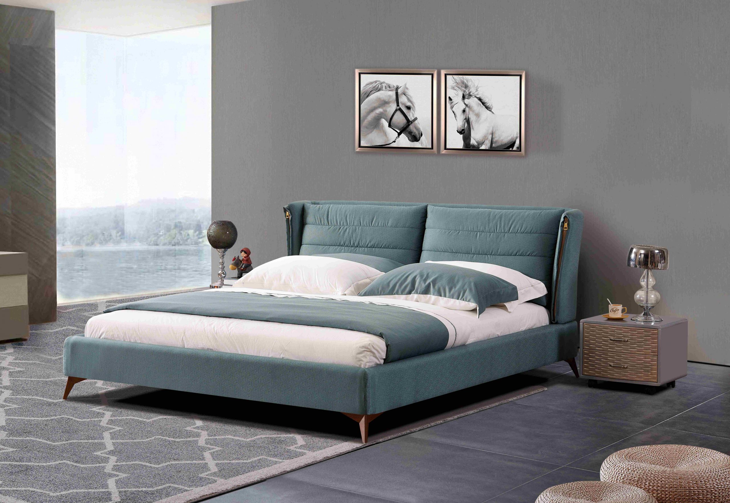 A8609-high quality upholstered fabric bed made by china luxury and modern furniture factory and company-furbyme