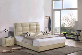 A8701-high quality upholstered leather king bed made by china luxury and modern furniture factory and company-furbyme