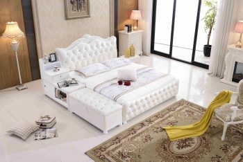 A8788-high quality upholstered leather king bed made by china luxury and modern furniture factory and company-furbyme