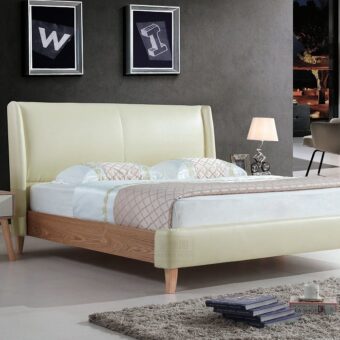 high quality upholstered leather king bed made by china luxury and modern furniture factory and company-furbyme