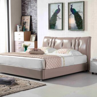 A8829-high quality upholstered leather king bed made by china luxury and modern furniture factory and company-furbyme