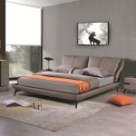 jxf6858 China Modern High End Luxury design Bedroom Furniture Double Bed Leather Bed Sleeping Bed