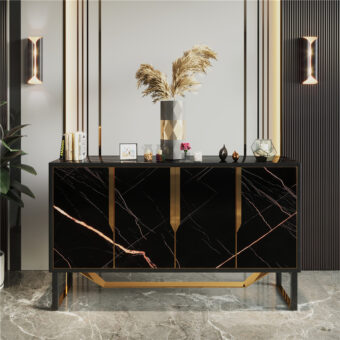 209china luxury home furniture storable metal wood storable side drawer cabinet manufacturer supplier-furbyme (1)