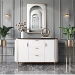 218china luxury home furniture storable metal wood side drawer table manufacturer supplier-furbyme