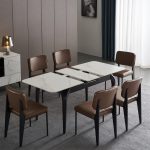 503china modern luxury home furniture metal sintered stone mable top expandable dining table supplier manufacturer factory company- (1)