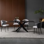 dkf710-china modern luxury home furniture metal slate mable top kitchen dining table supplier manufacturer factory company-furbyme (1)