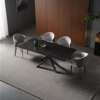 dkf710-china modern luxury home furniture metal slate mable top kitchen dining table supplier manufacturer factory company-furbyme (1)