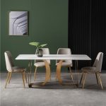 dkf725-china modern luxury home furniture metal slate mable top kitchen dining table supplier manufacturer factory company-furbyme (1)