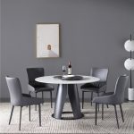 dkf801-china modern luxury home furniture metal slate mable top kitchen round dining table supplier manufacturer factory company-furbyme (2)