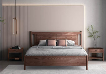 Modern Nordic Style Solid Wood bed wood furniture NHMKX2202
